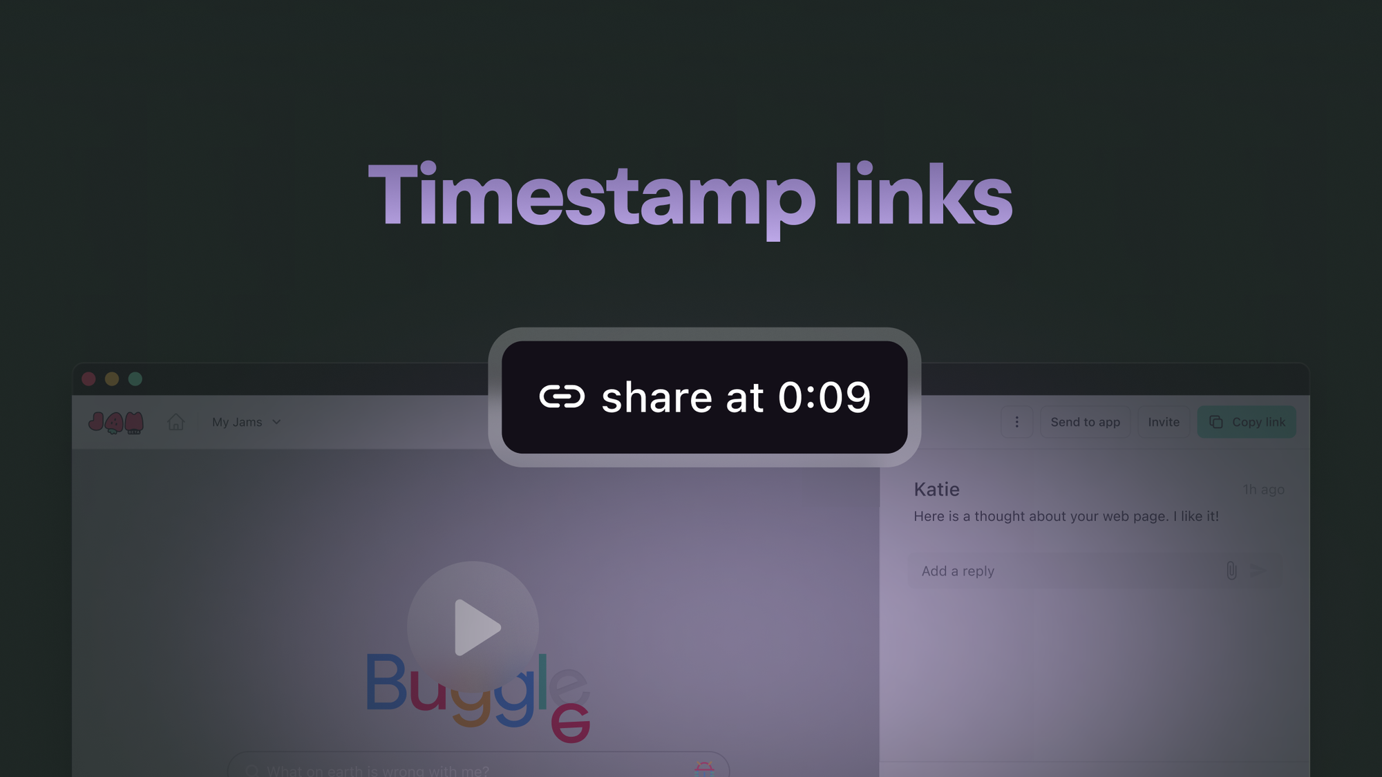 New Jam.dev feature: share timestamp links to your bug reports